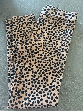 Janie and Jack Black and Tan Leopard Spot Leggings